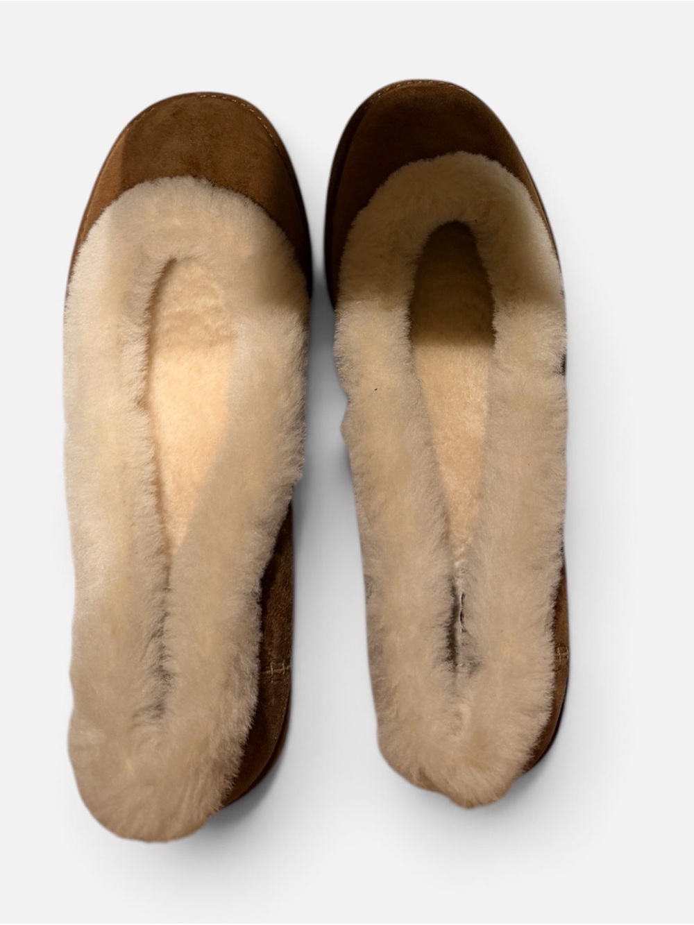 UGG Chestnut Suede Shearling-Lined Slip-Ons